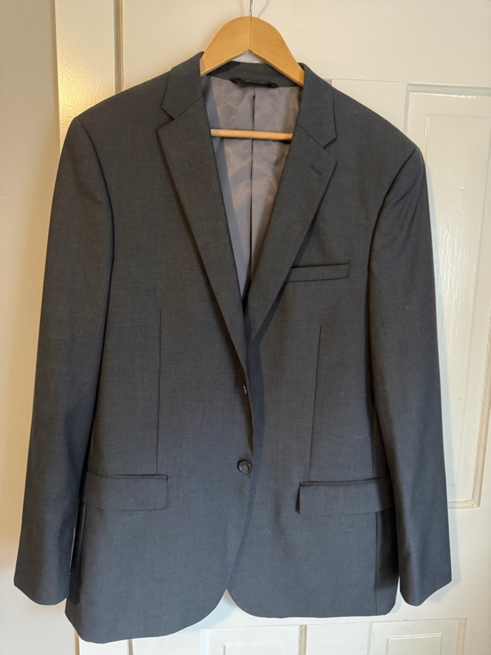Men's Dark Gray Two-Button Suit Jacket - Classic Notch Lapel